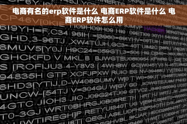 电商有名的erp软件是什么 电商ERP软件是什么 电商ERP软件怎么用
