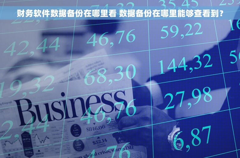 财务软件数据备份在哪里看 数据备份在哪里能够查看到？