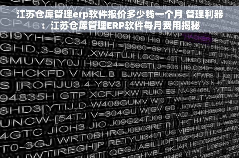江苏仓库管理erp软件报价多少钱一个月 管理利器：江苏仓库管理ERP软件每月费用揭秘