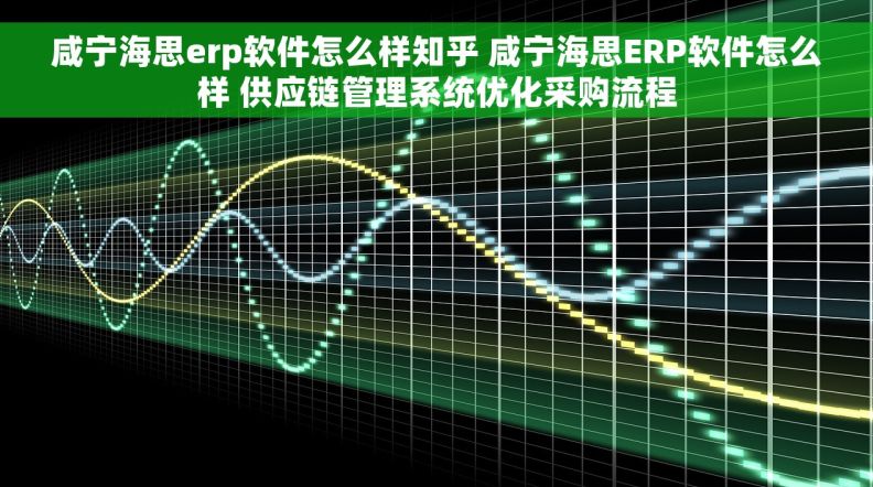 咸宁海思erp软件怎么样知乎 咸宁海思ERP软件怎么样 供应链管理系统优化采购流程