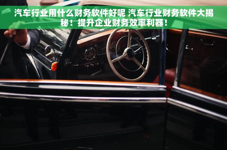 汽车行业用什么财务软件好呢 汽车行业财务软件大揭秘！提升企业财务效率利器！
