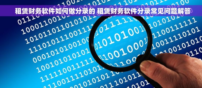   租赁财务软件如何做分录的 租赁财务软件分录常见问题解答