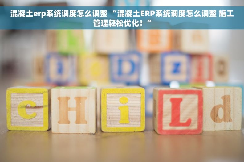 混凝土erp系统调度怎么调整 “混凝土ERP系统调度怎么调整 施工管理轻松优化！”