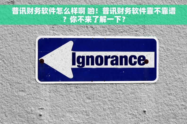 普讯财务软件怎么样啊 哟！普讯财务软件靠不靠谱？你不来了解一下？