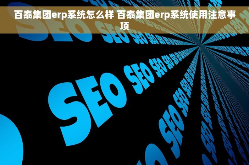百泰集团erp系统怎么样 百泰集团erp系统使用注意事项