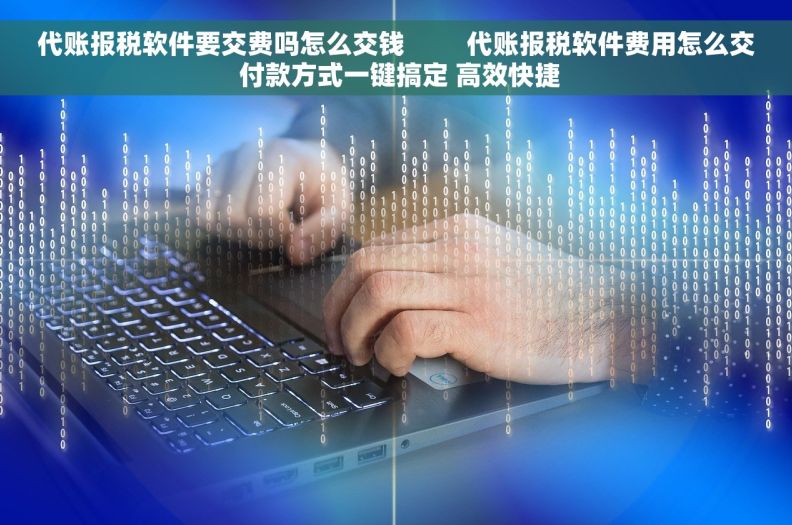 代账报税软件要交费吗怎么交钱         代账报税软件费用怎么交 付款方式一键搞定 高效快捷