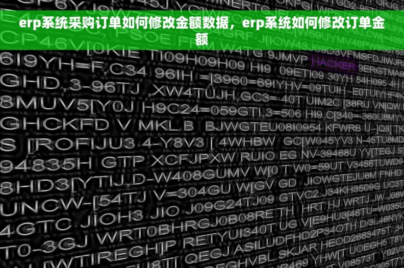 erp系统采购订单如何修改金额数据，erp系统如何修改订单金额