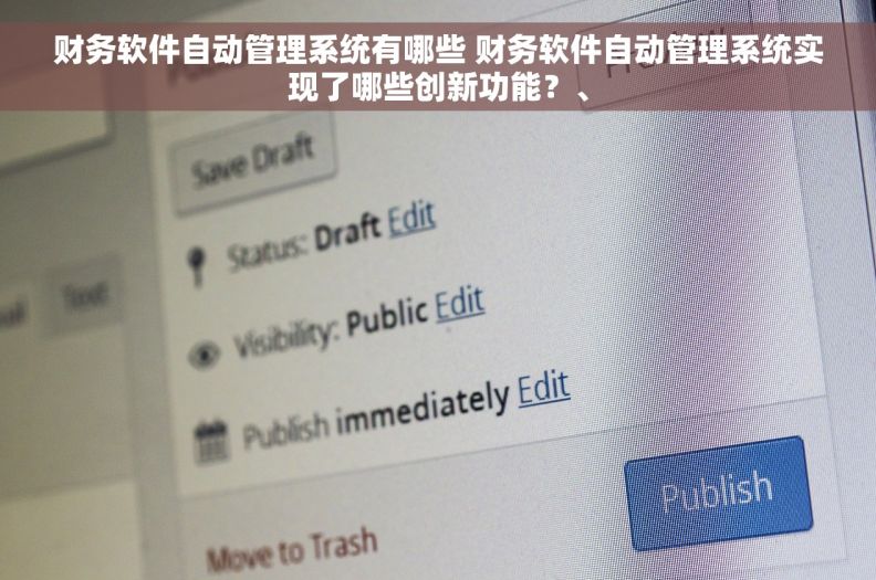 财务软件自动管理系统有哪些 财务软件自动管理系统实现了哪些创新功能？、
