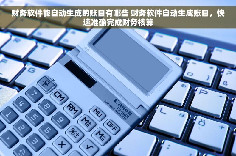 财务软件能自动生成的账目有哪些 财务软件自动生成账目，快速准确完成财务核算