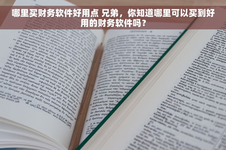 哪里买财务软件好用点 兄弟，你知道哪里可以买到好用的财务软件吗？