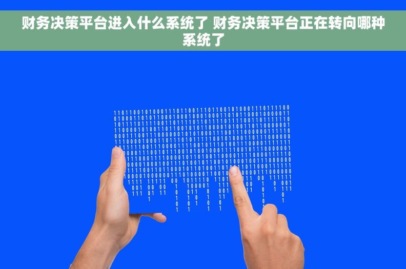 财务决策平台进入什么系统了 财务决策平台正在转向哪种系统了
