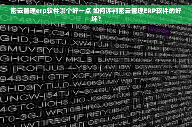 密云管理erp软件哪个好一点 如何评判密云管理ERP软件的好坏？