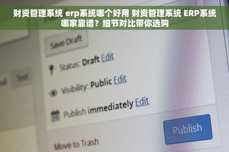 财资管理系统 erp系统哪个好用 财资管理系统 ERP系统哪家靠谱？细节对比带你选购