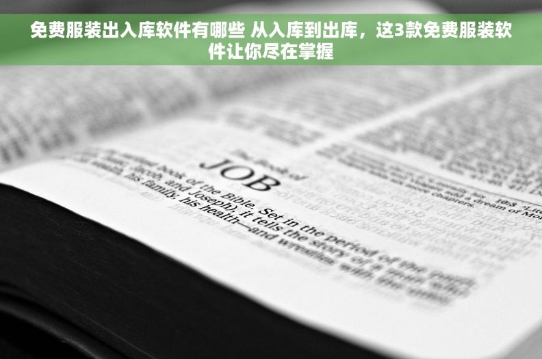 免费服装出入库软件有哪些 从入库到出库，这3款免费服装软件让你尽在掌握