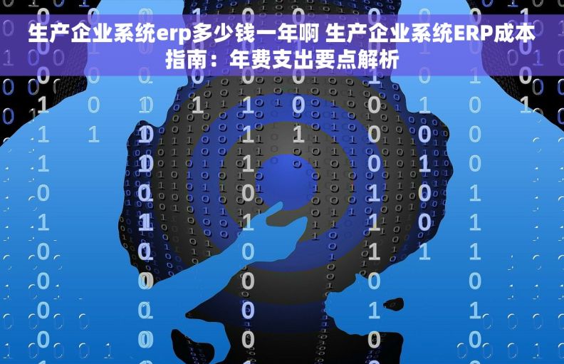 生产企业系统erp多少钱一年啊 生产企业系统ERP成本指南：年费支出要点解析