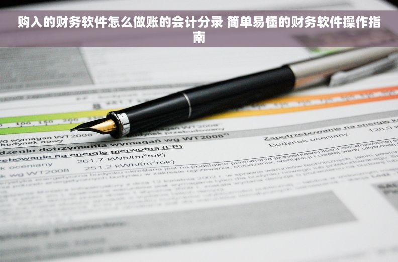 购入的财务软件怎么做账的会计分录 简单易懂的财务软件操作指南