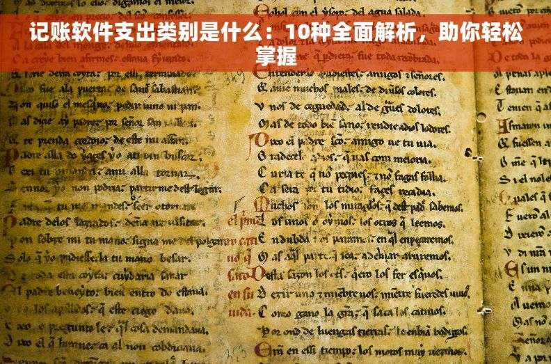 记账软件支出类别是什么：10种全面解析，助你轻松掌握