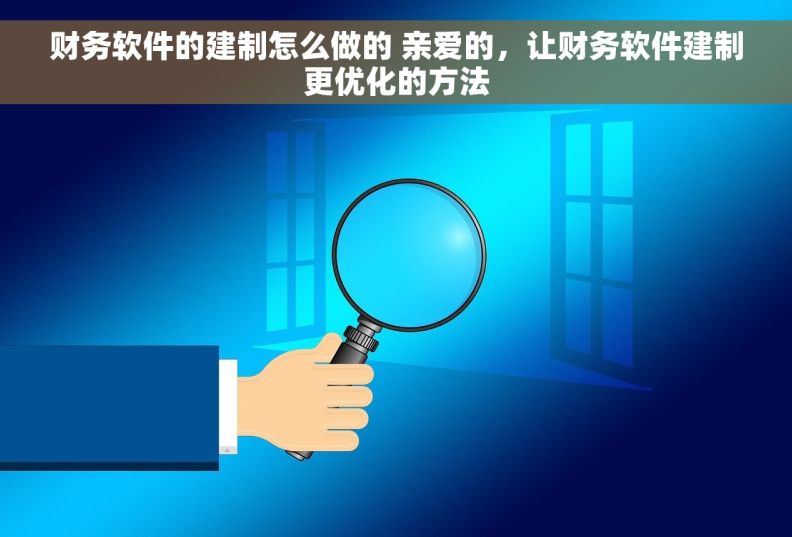 财务软件的建制怎么做的 亲爱的，让财务软件建制更优化的方法