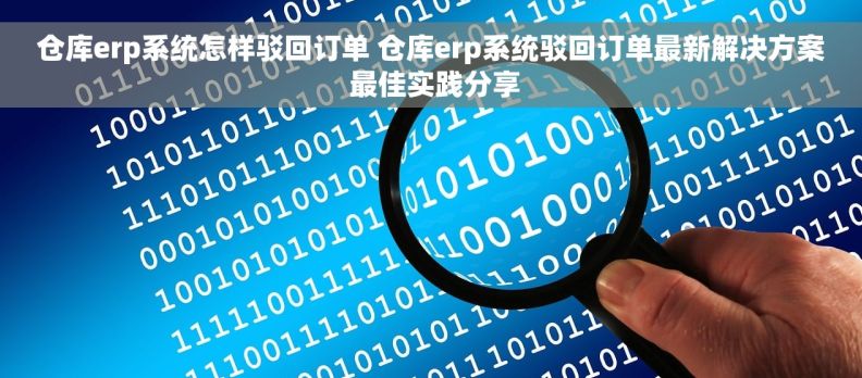 仓库erp系统怎样驳回订单 仓库erp系统驳回订单最新解决方案 最佳实践分享