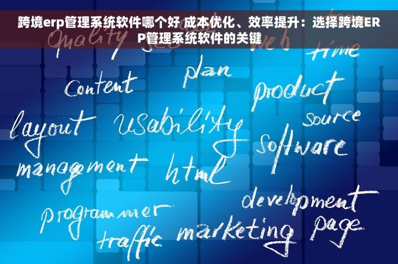 跨境erp管理系统软件哪个好 成本优化、效率提升：选择跨境ERP管理系统软件的关键