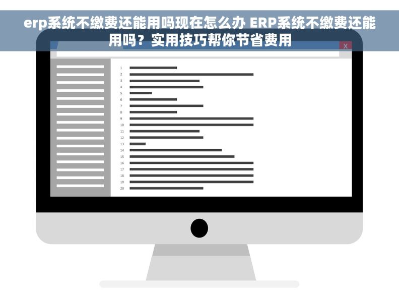 erp系统不缴费还能用吗现在怎么办 ERP系统不缴费还能用吗？实用技巧帮你节省费用
