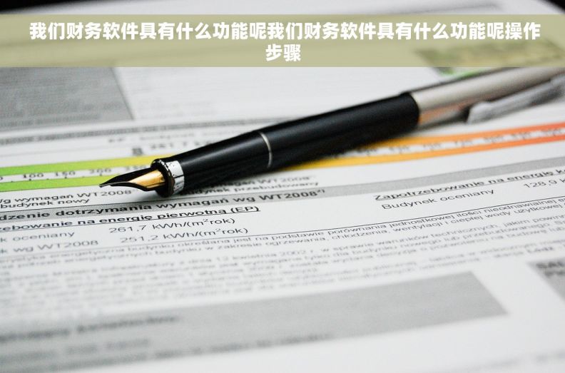  我们财务软件具有什么功能呢我们财务软件具有什么功能呢操作步骤