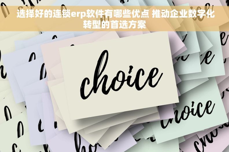  选择好的连锁erp软件有哪些优点 推动企业数字化转型的首选方案