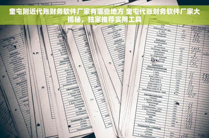 奎屯附近代账财务软件厂家有哪些地方 奎屯代账财务软件厂家大揭秘,独家推荐实用工具 奎屯附近代账财务软件厂家有哪些地方 奎屯代账财务软件厂家大揭秘,独家推荐实用工具