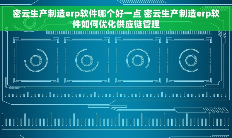 密云生产制造erp软件哪个好一点 密云生产制造erp软件如何优化供应链管理