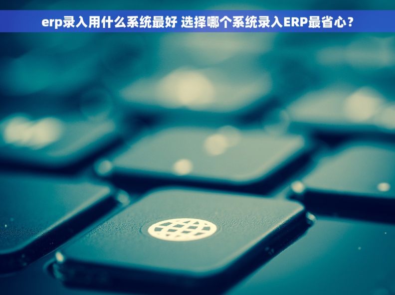 erp录入用什么系统最好 选择哪个系统录入ERP最省心？