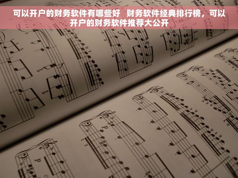 可以开户的财务软件有哪些好   财务软件经典排行榜，可以开户的财务软件推荐大公开