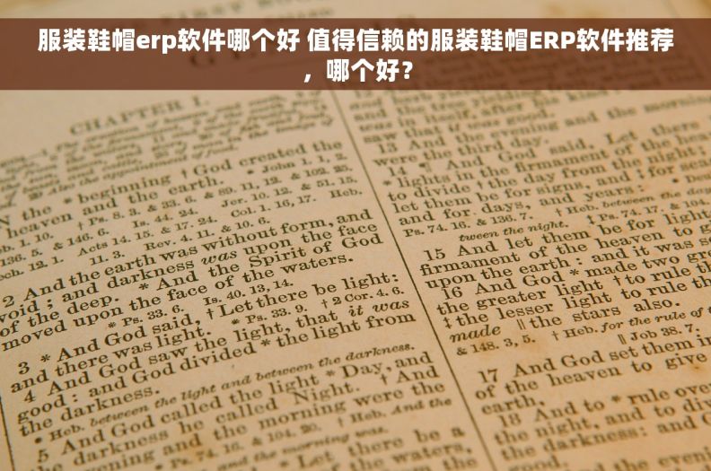 服装鞋帽erp软件哪个好 值得信赖的服装鞋帽ERP软件推荐，哪个好？