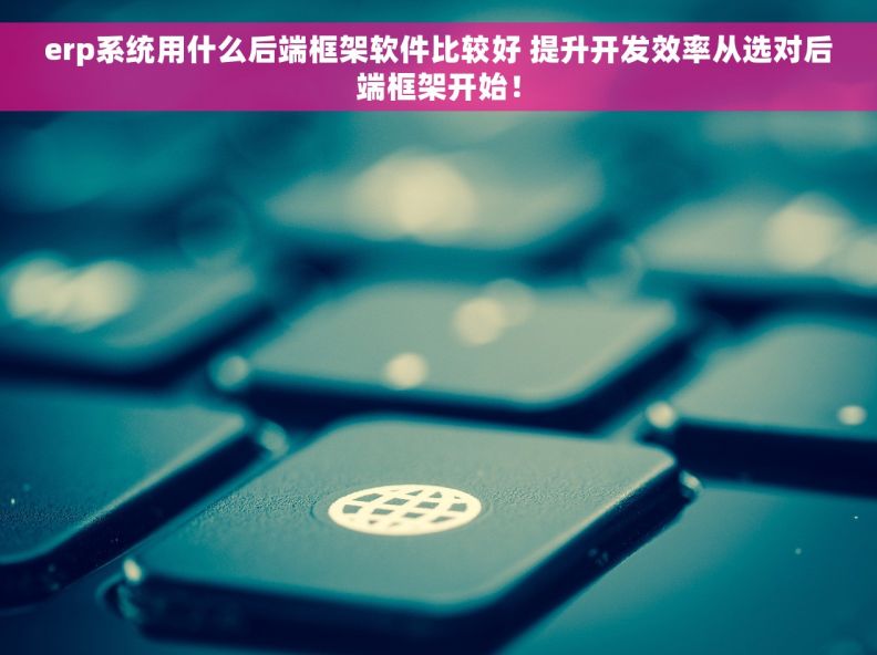 erp系统用什么后端框架软件比较好 提升开发效率从选对后端框架开始！