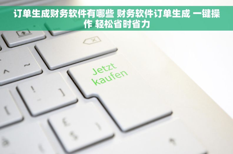 订单生成财务软件有哪些 财务软件订单生成 一键操作 轻松省时省力