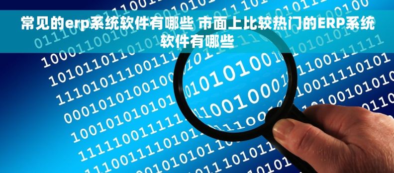 常见的erp系统软件有哪些 市面上比较热门的ERP系统软件有哪些