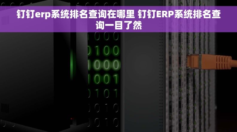 钉钉erp系统排名查询在哪里 钉钉ERP系统排名查询一目了然