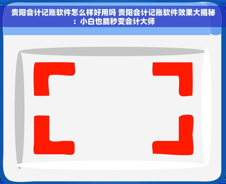 贵阳会计记账软件怎么样好用吗 贵阳会计记账软件效果大揭秘：小白也能秒变会计大师