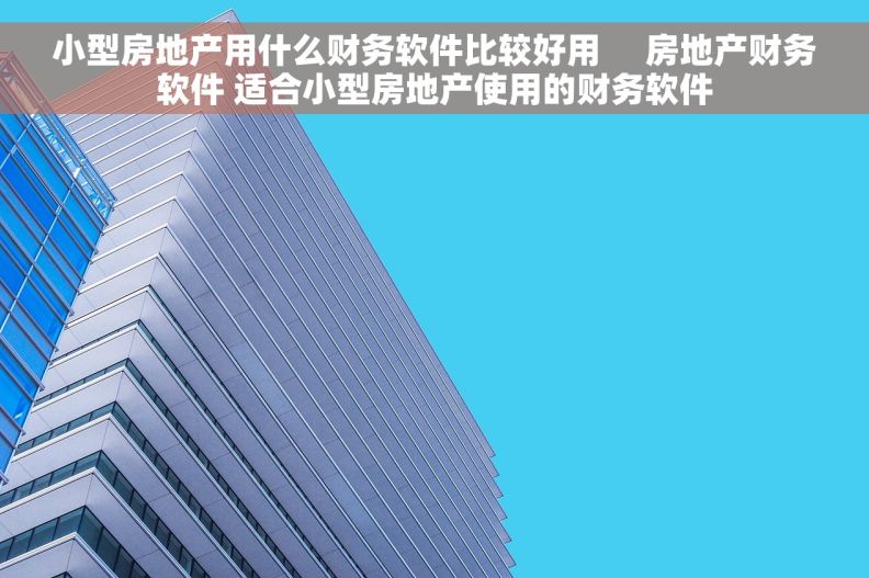 小型房地产用什么财务软件比较好用     房地产财务软件 适合小型房地产使用的财务软件