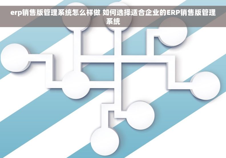 erp销售版管理系统怎么样做 如何选择适合企业的ERP销售版管理系统