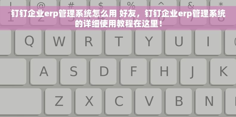钉钉企业erp管理系统怎么用 好友，钉钉企业erp管理系统的详细使用教程在这里！