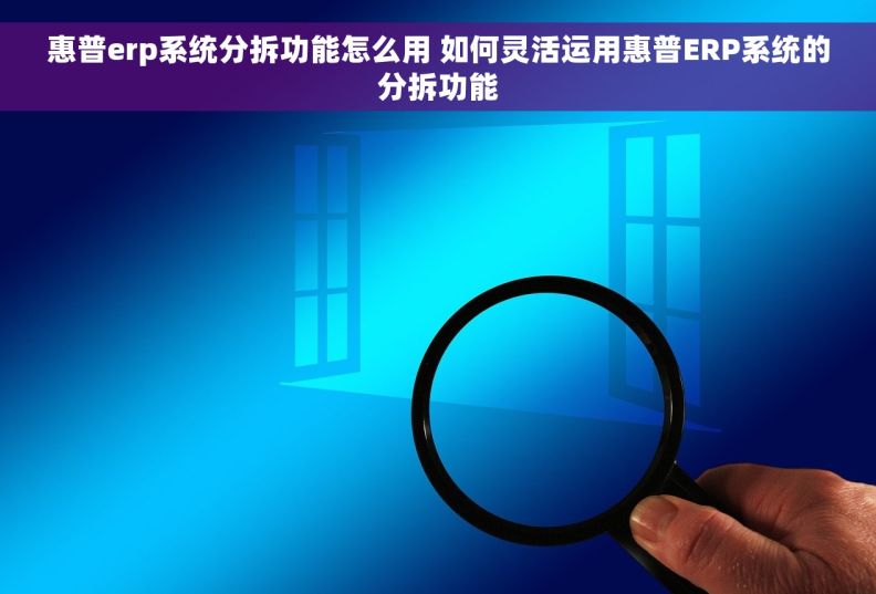 惠普erp系统分拆功能怎么用 如何灵活运用惠普ERP系统的分拆功能
