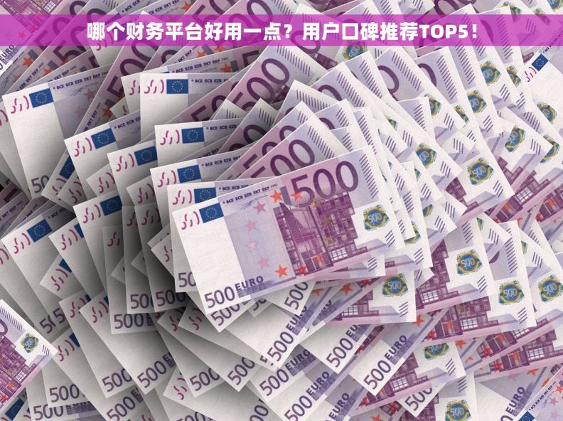 哪个财务平台好用一点？用户口碑推荐TOP5！