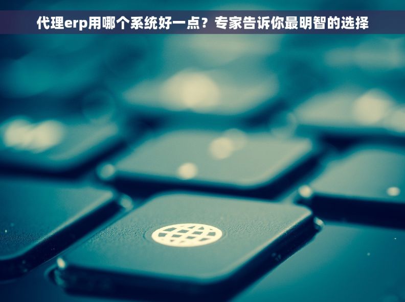 代理erp用哪个系统好一点？专家告诉你最明智的选择