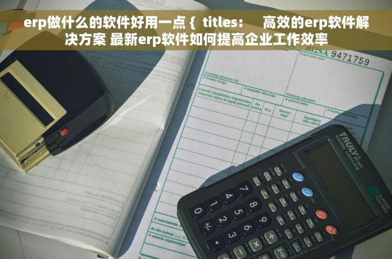 erp做什么的软件好用一点 {  titles:     高效的erp软件解决方案 最新erp软件如何提高企业工作效率