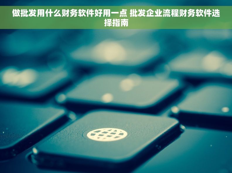 做批发用什么财务软件好用一点 批发企业流程财务软件选择指南