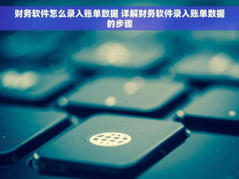 财务软件怎么录入账单数据 详解财务软件录入账单数据的步骤