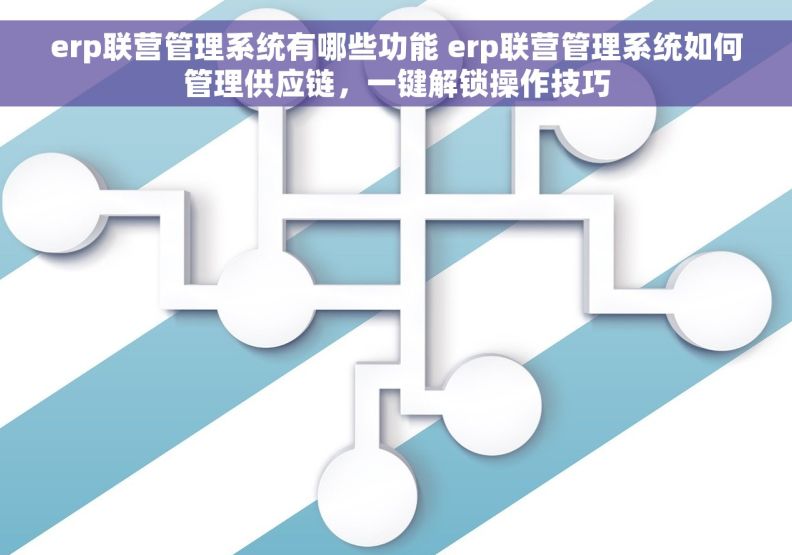 erp联营管理系统有哪些功能 erp联营管理系统如何管理供应链，一键解锁操作技巧