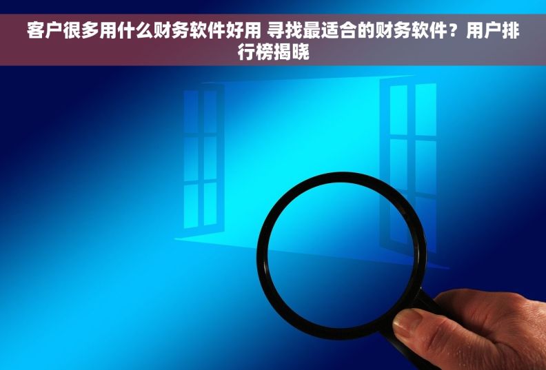 客户很多用什么财务软件好用 寻找最适合的财务软件？用户排行榜揭晓
