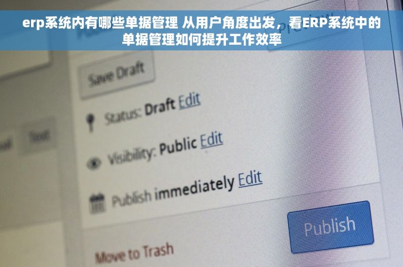erp系统内有哪些单据管理 从用户角度出发，看ERP系统中的单据管理如何提升工作效率