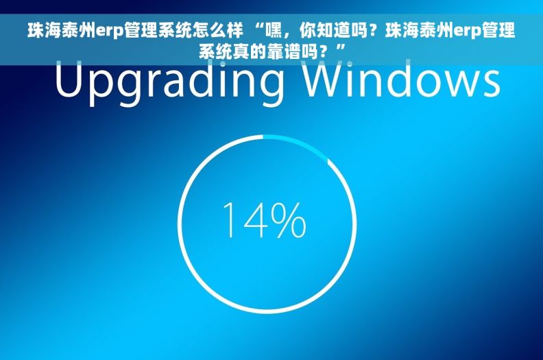 珠海泰州erp管理系统怎么样 “嘿，你知道吗？珠海泰州erp管理系统真的靠谱吗？”